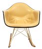 Charles And Ray Eames (American) For Herman Miller, Mid Century Modern Zenith Shell Rocking Chair C. 1960, H 26.5'' W 25'' Depth 25''