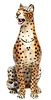 Italian Capodimonte Ceramic Cat, H 36'' W 20'' Depth 16''