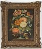 Dutch School, Oil On Canvas, Late 18Th Century H 15.5", W 12.5", Still Life Of Flowers