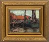 Harry Britton, Canada, 188878 - 58, Oil On Wood Panel Fisning Boats, H 5.5'' W 6.7''