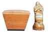 Christian Germanaz Pottery Figure Of Monk Music Box & Arts And Crafts Box H 11'' 2 pcs
