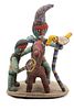 African, Nigerian Beaded Figural Sculpture,  H 16", L 15", D 11.25", Two Figures With A Horse