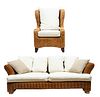 Wicker Sofa And Chair H 30'' L 94''