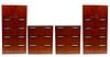Cherry Finish Filing Cabinets Set Of Four H 71'' W 36'' Depth 24''