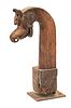Carved Animal Head Wood Architectural Detail C. 19th.c., H 15'' Depth 7''