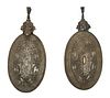 Oval Adam Style Metal Wall Back Plates C. 19th.c., H 10'' W 6.5'' 1 Pair