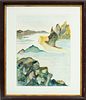 Jack Faxon, USA, 1936 -10, Watercolor On Paper C. Seascape, Rocky Shore, H 24'' W 18''