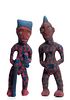 Nigerian Beaded Sculptures, Male And Female, H 24'' W 7'' 1 Pair