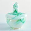 Royal Doulton Jade Glaze Motherhood Vase with Figural Lid