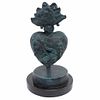 CARMEN PARRA, El corazón de Santa Teresa, 2021, Escultura en bronce en base de mármol, 26 x 15 x 15 cm, Con constancia