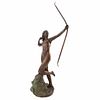 JUAN OLAGUÍBEL, Diana cazadora, Sin firma, Escultura en bronce a dos pátinas, 103 x 45 x 30 cm