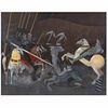 TOMÁS PARRA, Inspirado en la Batalla de San Romano de Paolo Uccello, Firmado y fechado 1967, Óleo sobre tela, 190 x 240 cm