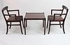 Pair of Chairs and Side Table by Poul Jeppesen, PJ Danish Modern