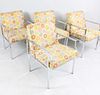 Set of 4 Mid-Century Modern Style of Milo Baughman by Founders Chrome Arm Chair