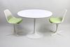 Saarinen Tulip Style Round Dining Table & Chairs Set by Burke