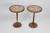 Pair of Martz Style Tile Top Side Tables, Mid Century Modern