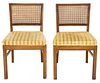 Caned Walnut Side Chairs, Pair