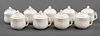 Italian White Glazed Ceramic Custard Cups, 9