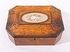 Victorian Pollard Oak Veneer Sewing Box, C. 1850