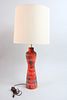 Aldo Londi for Bitossi Red Raymor Table Lamp