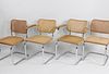 Set of 4 Knoll Cesca Caned Chairs, 2-Armchairs
