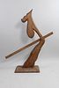 Abstract 4-Foot Tall Mid Century Modern Carved Wood Sculpture