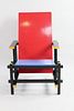 Handmade Folk Art Gerrit Rietveld Chair, Postmodern