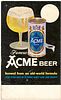 1959 Acme Beer tacker Sign Santa Rosa California