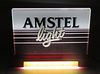 1982 Amstel "Light Beer for a Heavy World" Edge-lit plastic Light Backbar Sign 