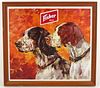 1958 Fisher Beer "Pointer Dogs" Sign Salt Lake City Utah