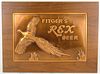 1955 Fitger's Rex Beer Chain-Hung Wooden ROG Plaque Wooden Sign Duluth Minnesota