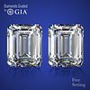 6.02 carat diamond pair, Emerald cut Diamonds GIA Graded 1) 3.01 ct, Color G, VVS2 2) 3.01 ct, Color H, VVS2. Appraised Value: $314,900 