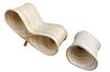 GABRIELLE CRESPI Style Rattan Lounge Chair and Ottoman