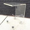 Lucite Rolling Side Table 