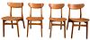 After WEGNER WEST ELM Curved Dining Chairs, Set of Four