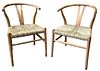 Pair After HANS WEGNER Wishbone Style Chairs