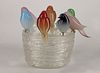 Murano glass bird nest centerpiece