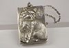 Art Deco German silver vanity case decorated with cat