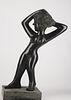Bronze sculpture women figure by Mariano Pages dark color