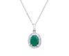 1.67 Cts Certified Diamonds & Emerald 14k Pendant & Chain