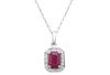 1.91 Cts Certified Diamonds & African Ruby 14k WG Pendant & Chain