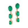 4.00 TW Cts green Agate 18K gold Plated  Earrings 