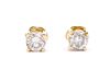 0.85 Cts Certified Champagne Diamonds 14K yellow gold  Earrings 