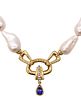 Italian Necklace In 18Kt gold with Pearls & 5.60 Cts In Diamonds & Sapphires