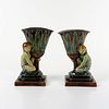 Pair of Royal Doulton Lambeth George Tinworth Spill Vase