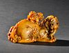 TIANHUANG STONE CARVED LION SHAPED PENDANT