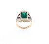 Antique Style Emerald & Diamond 18K Gold Ring
