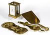 ASSORTED ANTIQUE BRASS ACCESSORIES, LOT OF SIX