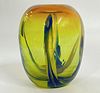 Dominick Labino Signed Art Glass Vase 1970