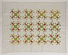 AMERICAN INITIALED AND DATED "PINEAPPLE" VARIATION APPLIQUE QUILT